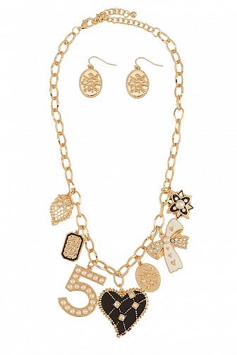 MULTI BIG CHARM PENDANT NECKLACE SET