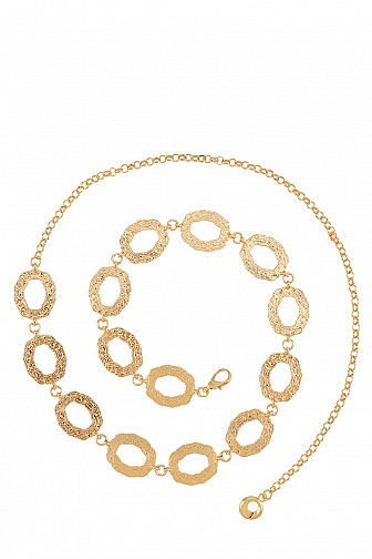METALLIC TEXTURE LINKED CHAIN BELT