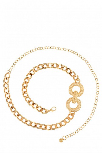 BRAIDED METALLIC LOOP LINKED CHAIN BELT