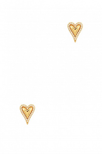 Rhinestone Outline Heart Stud Earring