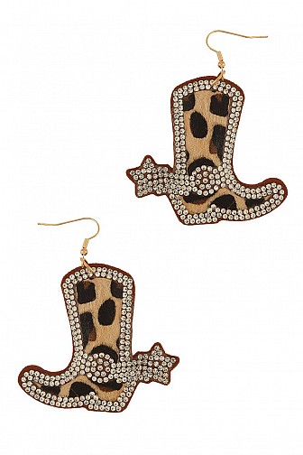 LEOPARD CUSHION BOOTS EARRING