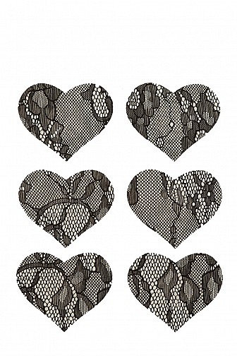 3 PAIRS ASSORTED LACE HEART NIPPLE COVER