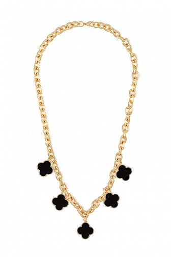 FIVE DANGLE CLOVER ACCENT NECKLACE 