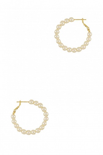 Pearl Beaded Hoop Earring