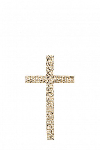 Rhinestone Cross Brooch 