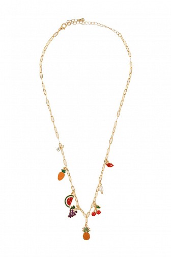 GRAPE PINEAPPLE FRUIT PENDANT NECKLACE