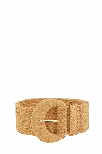 STRAW WOVEN ELASTIC BELT