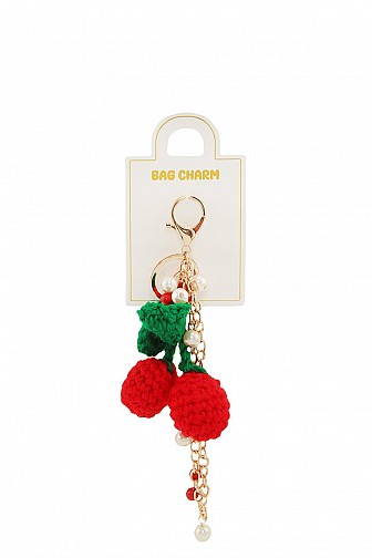 PEARL LINKED CHERRY BAG CHARM