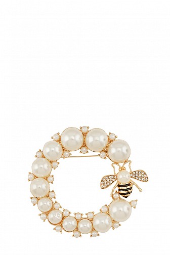 RHINESTONE BEE ACCENT BROOCH