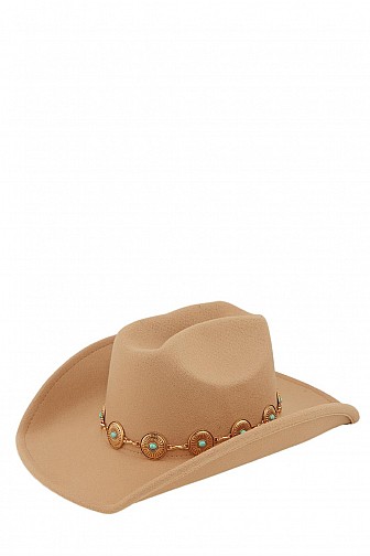 Fedora Hat with Metal Circle Accent