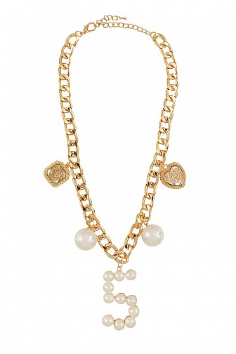 CHUNKY ''5'' STATEMENT PENDANT NECKLACE