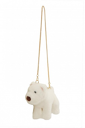 FURRY DOG SHAPE CROSSBODY BAG