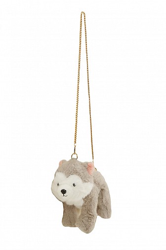 FURRY ANIMAL SHAPE CROSSBODY BAG
