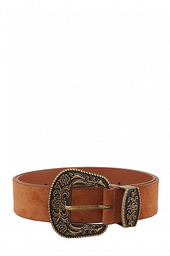 FLORAL EMBOSSED WESTERN BUCKLE BELT