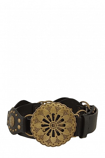 Western Floral Embossed Buckle Waist Belt