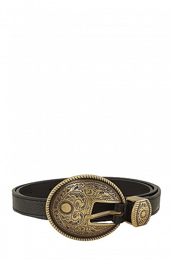 Vintage Oval Embossed Buckle Belt