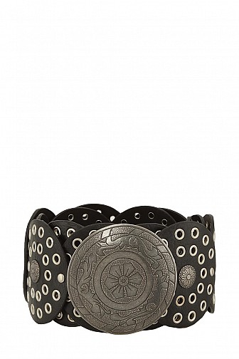Wide Western Floral Accent Disc Belt