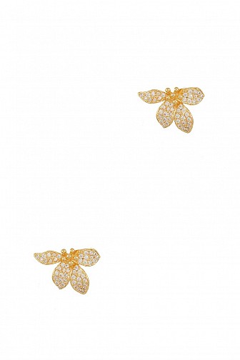Rhinestone Blooming Flower Stud Earring