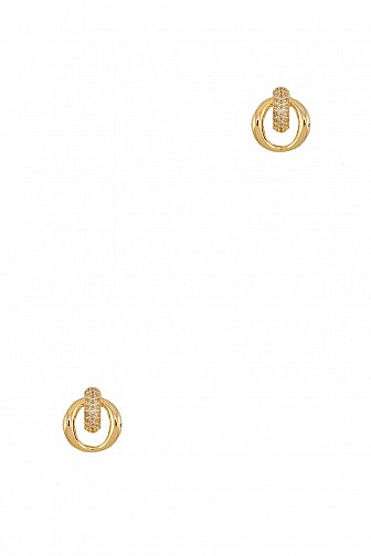 Rhinestone Interlocking Circle Stud Earring