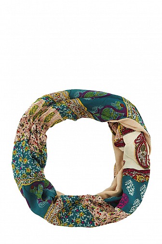 MIXED PAISLEY PRINTED INFINITY SCARF