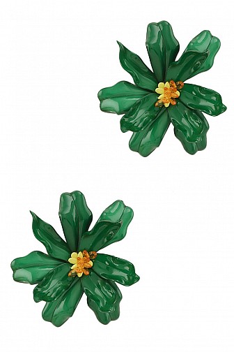 ACRYLIC BIG FLOWER STUD EARRING