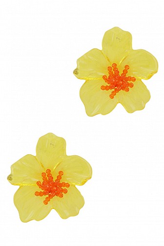 RESIN FLOWER STUD EARRING