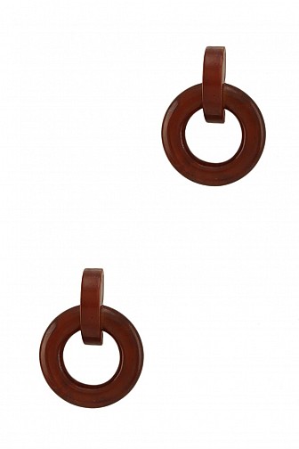 RESIN CIRCLE DROP STUD EARRING