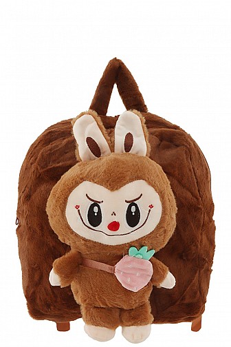 CARTOON CHARACTER CHARM FURRY BACKPACK