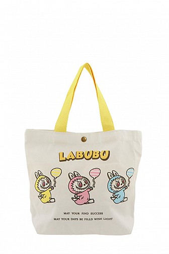 YELLOW CARTOON CHARACTERS CANVAS MINI TOTE BAG