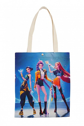 1 DZ K-POP CARTOON CANVAS TOTE BAG