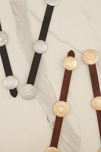 BOHO SUN CONCHO SKINNY BELT