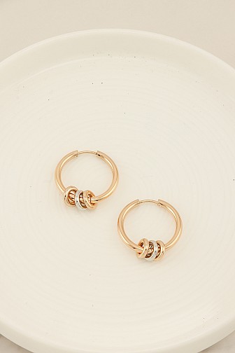 GOLD AND SILVER INTERLOCKING KNOT HOOP EARRING