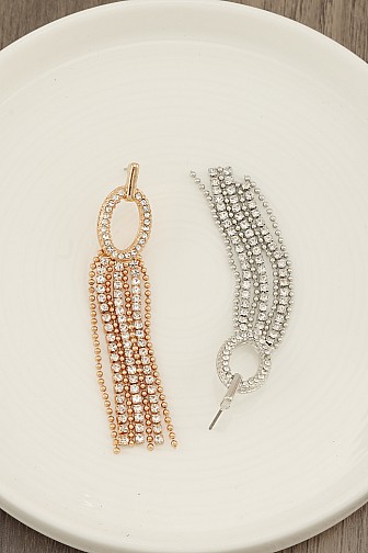 RHINESTONE DROP STUD EARRING