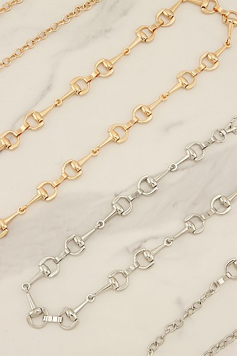 INTERLOCKING HORSE BIT LINK METAL CHAIN BELT