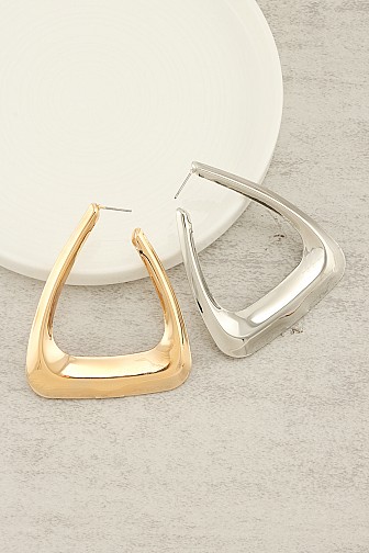GEOMETRIC TRIANGLE HOOP EARRING