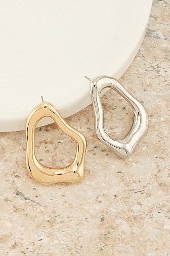 IRREGULAR SHAPED GEOMETRIC DROP EARRING
