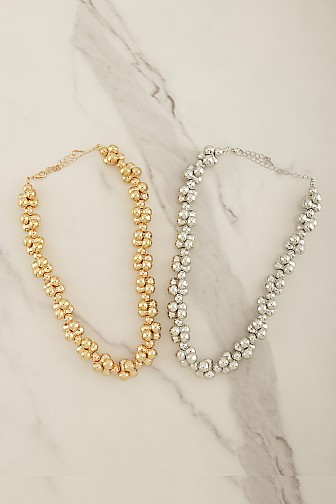 INTERLOCKING SPHERE STATEMENT NECKLACE SET