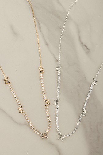 BUTTERFLY CRYSTAL LINKED PENDANT NECKLACE