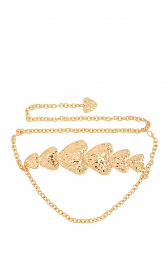 MULTI CHUNKY HEART LINKED METAL BELT