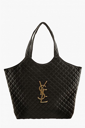 DIAMOND QUILTED LOGO OVERSIZED SHOULDER BAG