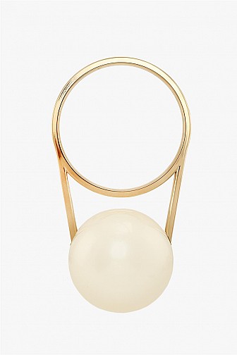 SPHERICAL PEARL WITH CIRCULAR HANDLE CLUTCH BAG