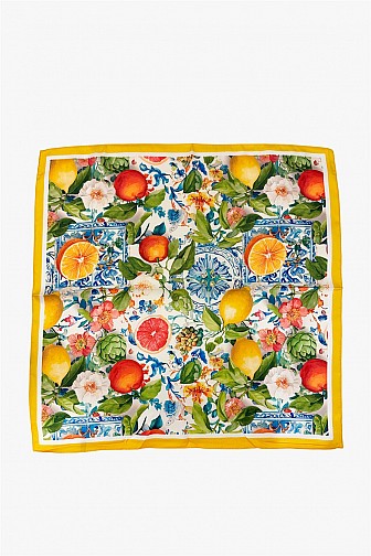 CITRUS MEDLEY PRINTED SQUARE SCARF