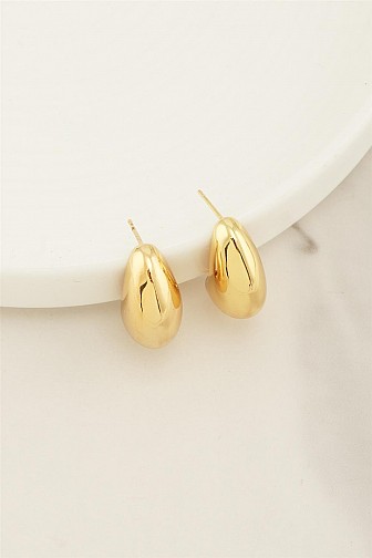 POLISHED CRESCENT STUD EARRING
