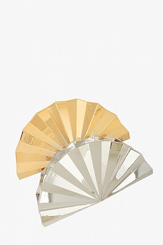 PLEATED METALLIC FAN CLUTCH BAG