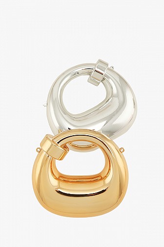 SCULPTURAL HOLLOW MOON SHAPE EVENING CLUTCH BAG