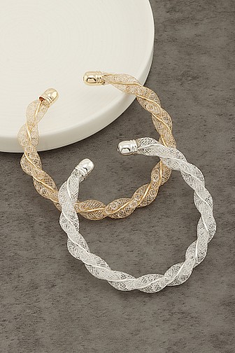 ELEGANT BRAIDED MESH CUFF BRACELET