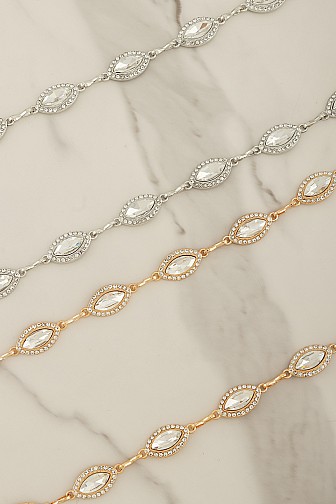 MARQUISE CRYSTAL PAVE CHAIN BELT