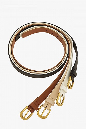 SLEEK ANTIQUED GOLD BUCKLE BELT