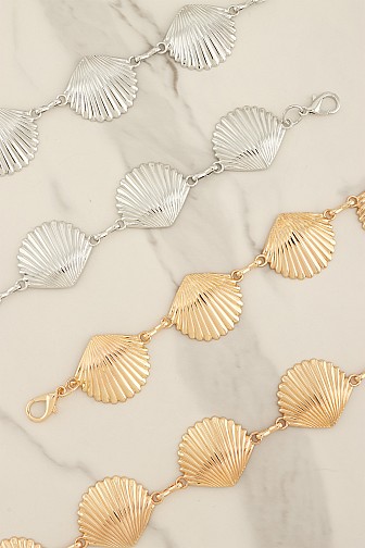 COASTAL SCALLOP SHELL CHAIN BELT