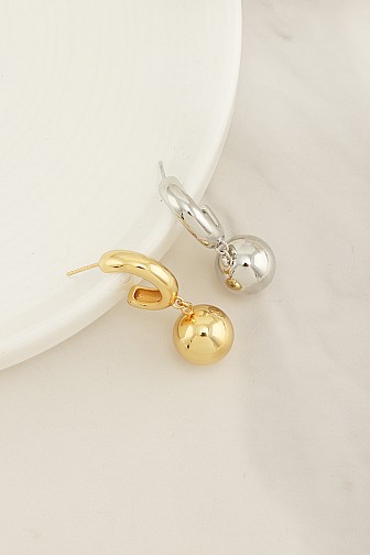 POLISHED ORB DANGLE EARRING